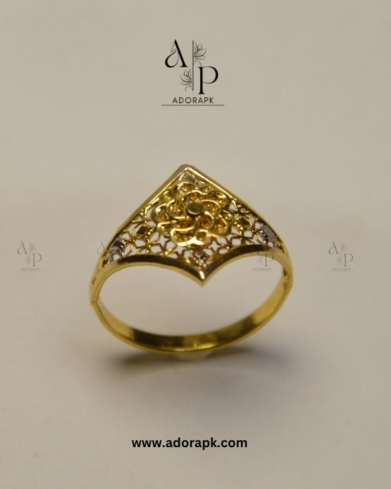 Gold-Plated Filigree Ring  Floral Motif